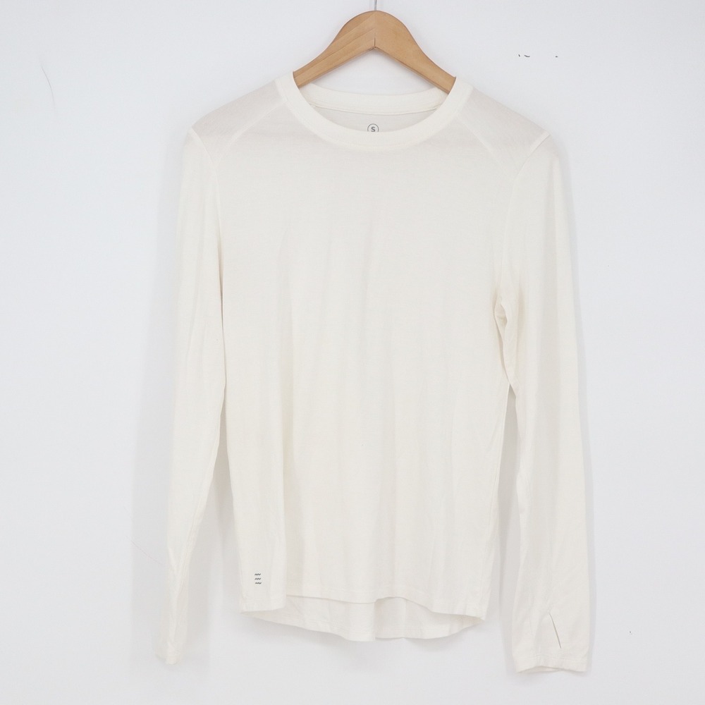 Free Fly Shirt Mens S Bamboo Lightweight Long Sleeve Off White Thumbhole